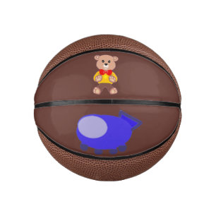 Niedlich Bowtie Teddy Bear Blue Spaceship Basketba Mini Basketball