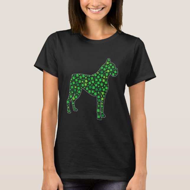 Niedlich Boxer Saint Patrick S Day Hunde Vater Mam T-Shirt (Vorderseite)