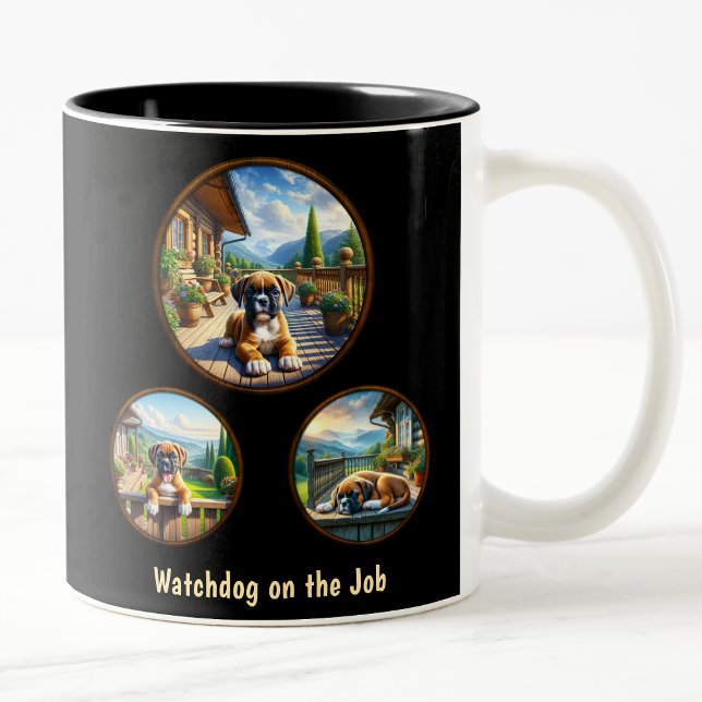 Niedlich Boxer Welpe Zweifarbige Tasse (Von Creator hochgeladen)