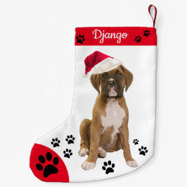 Niedlich Boxer Welpen Weihnachten Strumpf - Boxer  Kleiner Weihnachtsstrumpf
