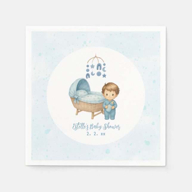 Niedlich Boy Blue Kinderzimmer Baby Dusche Serviette (Vorderseite)