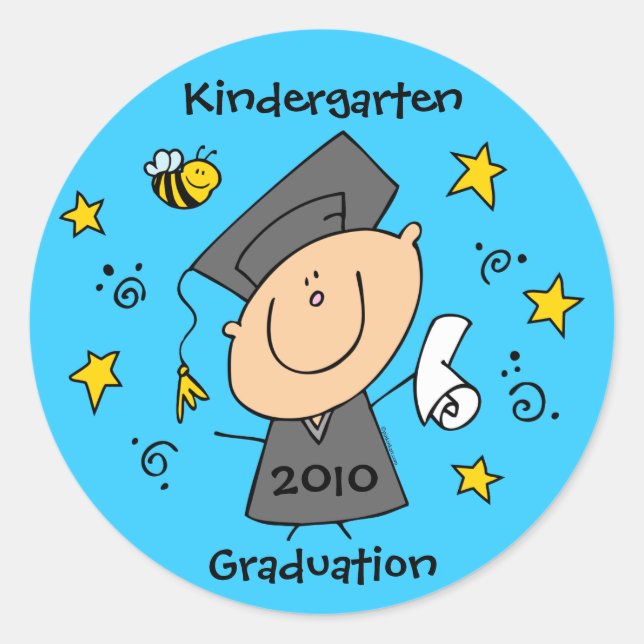 Niedlich Boy Grad Custom Runder Aufkleber (Vorderseite)