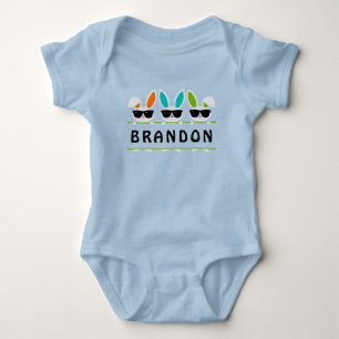 Niedlich Boy Ostersonne Personalisierter Name Baby Strampler