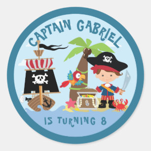 Niedlich Boy Pirate Party Stickers