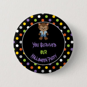 Niedlich Boy Werewolf Halloween-Party Button