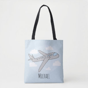 Niedlich Boy's Flugzeugdesign mit Namen Tasche