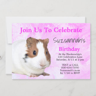 Niedlich-braun-weiße Guinea Party Einladung