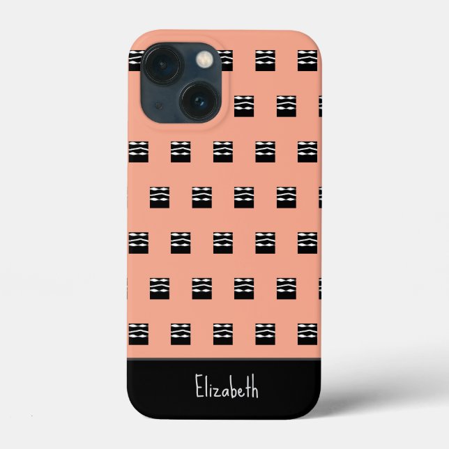 Niedlich-braune, schwarze und weiße, fette Quadrat Case-Mate iPhone Hülle (Rückseite)
