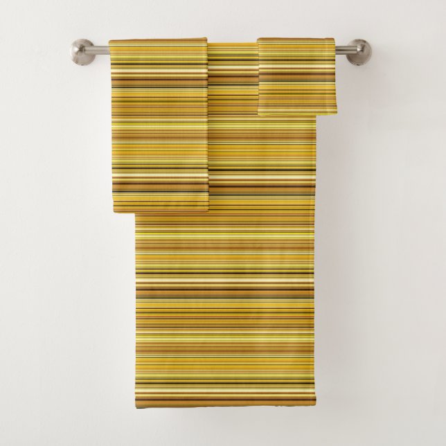 Niedlich-braune Streifen Badhandtuch Set (Insitu)