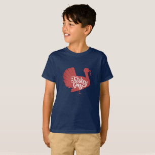 Niedlich-braune Türkei Form mit Text-Typografie T-Shirt
