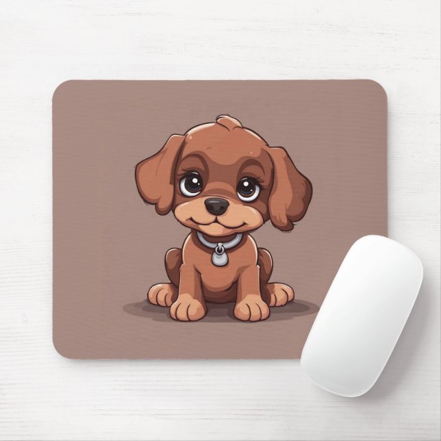 Niedlich-brauner Welpe Mousepad (Mit Mouse)