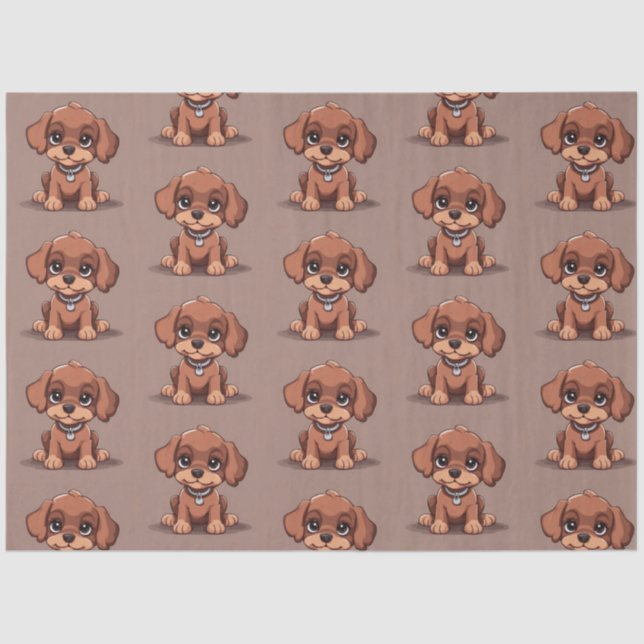 Niedlich-brauner Welpe Seidenpapier (Vorderseite)