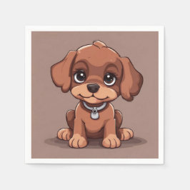 Niedlich-brauner Welpe Serviette