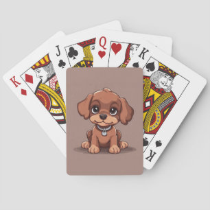 Niedlich-brauner Welpe Spielkarten