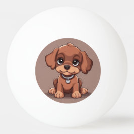 Niedlich-brauner Welpe Tischtennisball