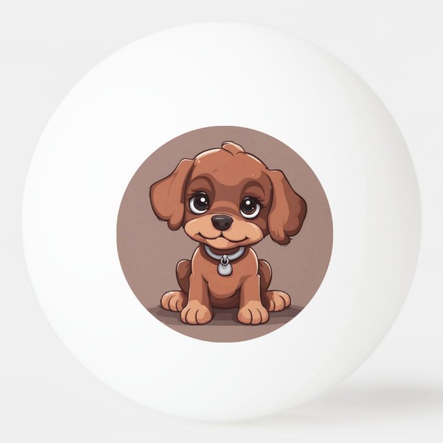 Niedlich-brauner Welpe Tischtennisball (Vorderseite)