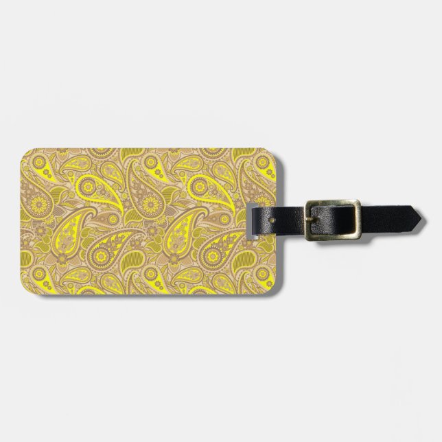 Niedlich-braunes Paisley-Muster Case-Mate iPhone Gepäckanhänger (Vorderseite horizontal)