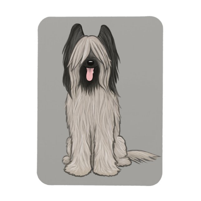 Niedlich Briard Cartoon Dog Magnet (Vertikal)