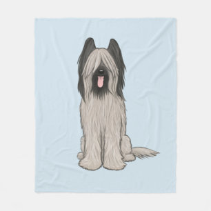 Niedlich Briard Cartoon Dog Originelle Hauskunst Fleecedecke