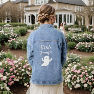 Niedlich Bride Halloween Ghost Wedding Bachelorett Jeansjacke
