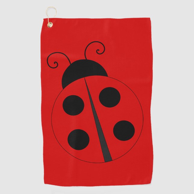 Niedlich Bright Red Sporty Lady Bug Golfhandtuch (Vorderseite)