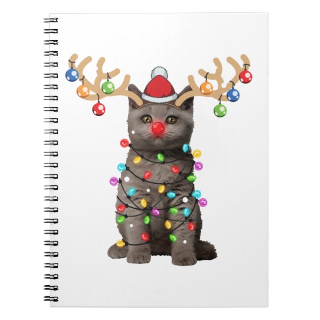 Niedlich British Shorthair Cat Funny Christmas Hol Notizblock (Vorderseite)