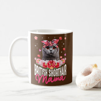Niedlich British Shorthair Mama Blume Bandana Cat Kaffeetasse