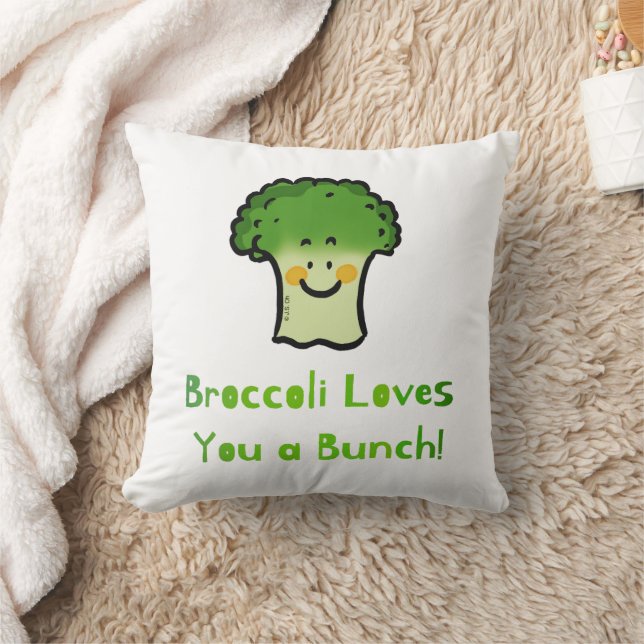 Niedlich Broccoli Pun Cartoon Design Kissen (Decke)