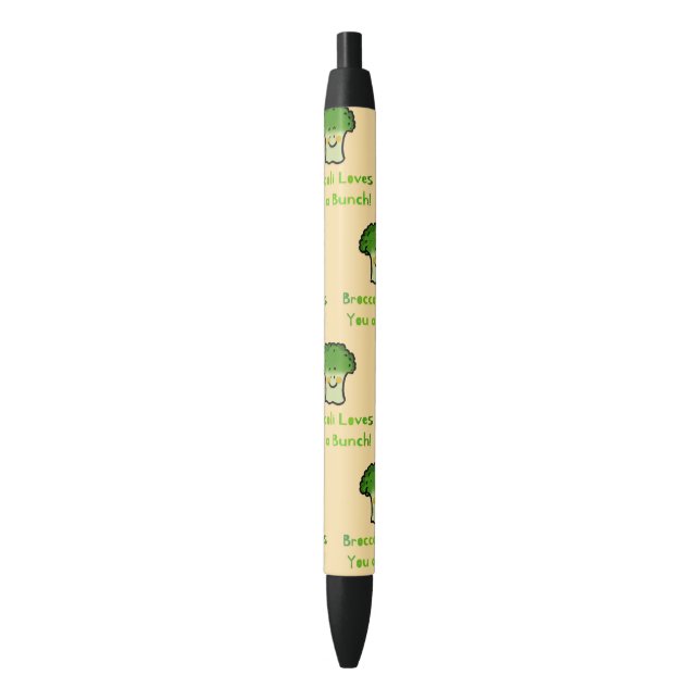 Niedlich Broccoli Pun Cartoon Design Kugelschreiber (Vorderseite Vertikal)
