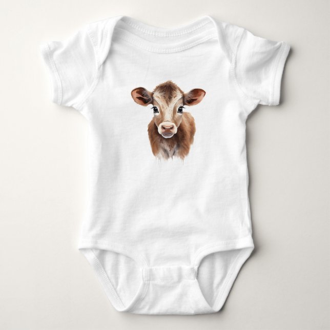 Niedlich Brown Baby Cow Cala Strampler (Vorderseite)