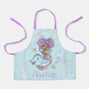 Niedlich Brown Baby Mermaid All-over Print-Schürz Schürze