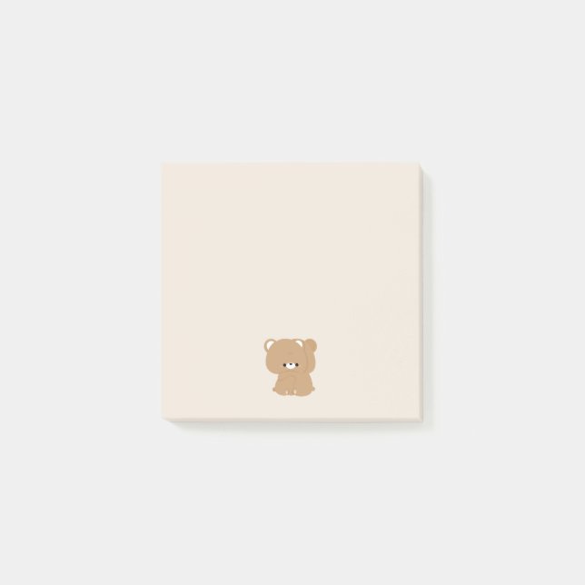 Niedlich Brown Bär Couple Post-it Klebezettel (Vorderseite)