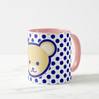 Niedlich Brown Beige Blue Teddy Bear Cartoon Art