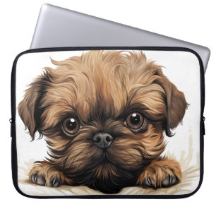 NIEDLICH BROWN BRÜSSEL GRIFFON PUPPY HUND LAPTOPSCHUTZHÜLLE