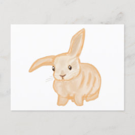 Niedlich Brown Bunny Rabbit - transparent auf weiß Postkarte