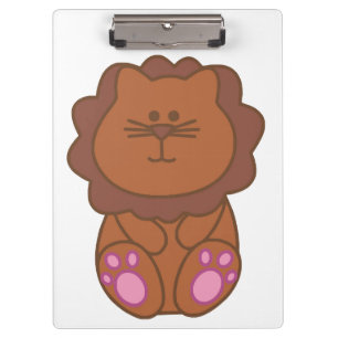 Niedlich Brown Cartoony Lion Klemmbrett