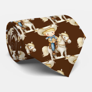 Niedlich Brown Cowboy Boots Neck Tie Krawatte