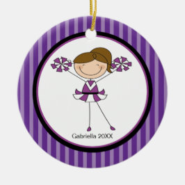 Niedlich Brown Haarbär Cheerleader Weihnachtsschmu Keramik Ornament