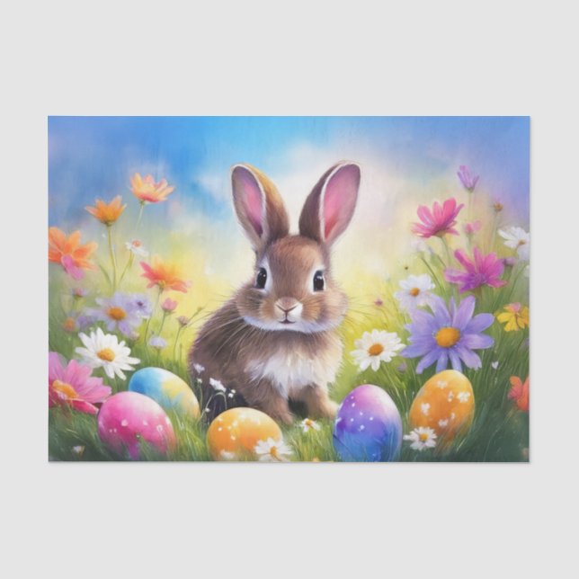 Niedlich Brown Oaster Baby Bunny Seidenpapier (Vorderseite)