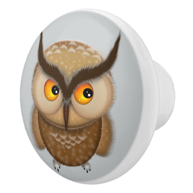 Niedlich Brown Owl Keramikknauf (Rechts)