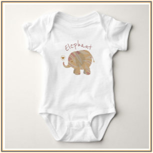 Niedlich Brown Pink und Bronze Elephant Baby Bodys Strampler