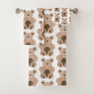 Niedlich Brown Plush Toy Teddy Bär gestopftes Tier Badhandtuch Set