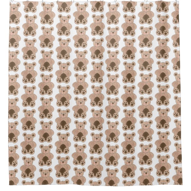 Niedlich Brown Plush Toy Teddy Bär gestopftes Tier Duschvorhang (Vorderseite)