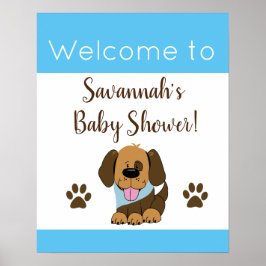 Niedlich Brown Puppy Baby Dusche Schild