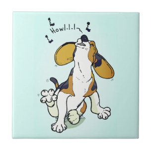 Niedlich Brown Puppy Howl Fliese