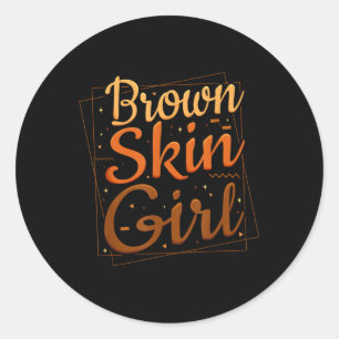Niedlich Brown Skin Girl - The Restaurant Runder Aufkleber