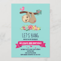 Niedlich Brown Sloth Hanging Auf dem Kopf Geburtst