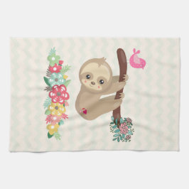 Niedlich Brown Sloth Hanging Geschirrtuch