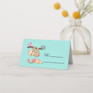 Niedlich Brown Sloth Hanging Platzkarte