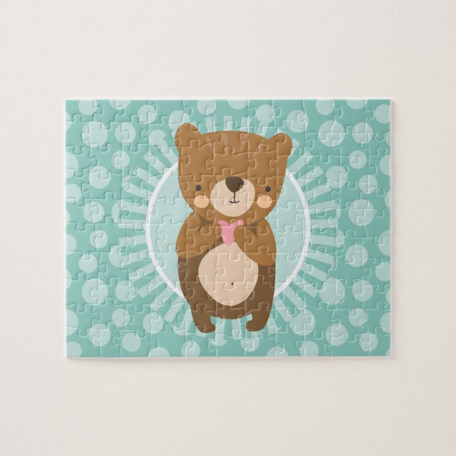 Niedlich Brown Teddy Bar Herz (Horizontal)